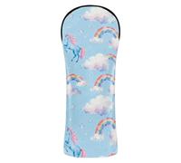 Golf Cover Waterproof Headcovers with Number Tag for Driver Fairway Wood Hybrids Light Blue Background Enchanted Steed Rainbow Cloud
