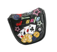 Golf Covers - Corsican Set in Imitation Leather with Coloured Print | Catchers and Protectors for Irons and Woods | Stylish and Durable Accessories for Golfers and Players