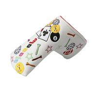 Golf Covers - Corsican Set in Imitation Leather with Coloured Print | Catchers and Protectors for Irons and Woods | Stylish and Durable Accessories for Golfers and Players