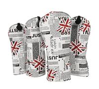 Golf Covers Driver 1 3 5 U Headcovers 4 Piece Set Union Jack Newspaper, 360-Degree Full-Body Drop Protection with Slim-Fit Design and Easy Access to Charging Port and Buttons