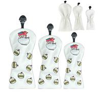 Golf Covers - Long PU Cover, Neck Protective Cover | Sturdy 3pc Golf Wood Head 135 Protective Cap Cover, Putter Hybrid PU Leather Wood Club Tyre for ibrid