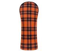 Golf Covers Premium Leather Headcovers with Interchangeable No. Tags Designed to Fit All Woods and Drivers Fall Plaid Halloween Autumn Orange and Black Plaid