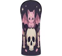 Golf Covers Premium Leather Headcovers with Interchangeable No. Tags for Driver/Fairway Wood/Hybrid Kawaii-Style Pastel Goth Cute Creepy Cat Bat Skeleton