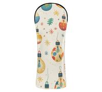 Golf Covers Premium Leather Headcovers with Interchangeable No. Tags for Fairway Wood Hybrid Colorful Christmas Light Bulbs