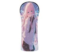 Golf Covers Premium Leather Headcovers with Number Tag for Driver, Fairway Wood Hybrid Cute Anime Girl Winter
