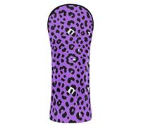 Golf Covers Premium Leather Headcovers with Number Tag for Woods and Driver Fairway Hybrid Purple Leopard Cheetah Print
