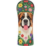 Golf Covers Premium Leather Headcovers with Number Tag for Woods and Driver Fairway Hybrid Saint Bernard Dog Ditsy Flower Floral