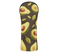 Golf Covers Premium Leather Headcovers with Number Tag for Woods and Driver Hybrid Avocado Facial Look Pattern Brown Background