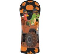 Golf Covers Premium Leather Headcovers with Number Tags for Driver Fairway Hybrid Wood Happy Thanksgiving Dinosaur Turkey Riding Truck Kids Boys