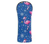 Golf Covers Premium Leather Waterproof Headcover with Number Tag Designed to Fit All Woods and Drivers Christmas Navy Blush Flamingo Christmas Elements