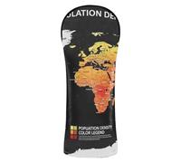 Golf Covers Waterproof Headcover with Interchangeable No. Tags for Driver Fairway Hybrid Wood World Population Density Map