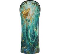 Golf Covers Waterproof Headcovers with Interchangeable No. Tags for Fairway Wood Hybrid Beautiful Mermaid Stained Glass Art 3-d