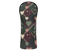Golf Covers Waterproof Headcovers with Number Tags for Driver Fairway Hybrid Wood Christmas Plaid Hearts Stars Holly