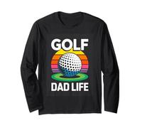 Golf DAD Life Retro Sunset Golfer Dad Lovers Long Sleeve T-Shirt