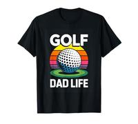 Golf DAD Life Retro Sunset Golfer Dad Lovers T-Shirt