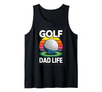 Golf DAD Life Retro Sunset Golfer Dad Lovers Tank Top