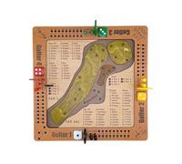 Golf Dice Game - 7.87 Inches Wooden Dice Game Set | Family Tabletop Entertainment Gamė - Intuitive Scoring Board With Pegs Dicė Markers Drawstring Bag For Family Gatherings Parties Fun Play