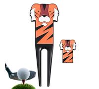 Golf Divot Tool - Durable Animal Design Fixer, Metal Pocket Fixer Gear, Stylish Sports Equipment, Convenient Grass Repair | Cute Metal Tool with Tiger Pattern For Practice Fun In The A