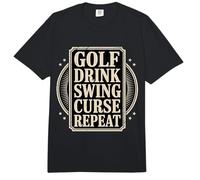 Golf Drink Swing Curse Repeat Golfer Routine - Comfort Colors Adult Heavyweight T-Shirt