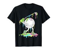 Golf Dripping Paint Splash Cartoon Sports Art ice drip T-Shirt