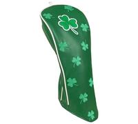 Golf Driver Club Head covers for 460CC DR #1 Elastic Closure Green PU Leather Lucky Clover Embroidery