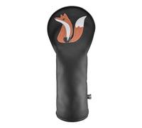 Golf Driver Head Cover with Fox Design, Black Leather, Protective Club Headcover (1, Driver)
