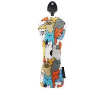 Golf Driver Head Covers - Cat Cartoon PU Fabric Golf Headcovers | Funny Driver Headcover, Durable Golf Club Covers, Top Golf Accessories for Men, Women, Golf Players Use