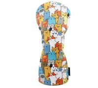 Golf Driver Head Covers - PU Leather Caton Cat Heascover in Funny Design, Soft Padded Golf Club Covers | Unique Men And Women Accessories Novelty