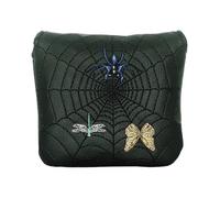 Golf Driver Head Covers - PU Magnetic 3D Embroidery Spider Canvas Driver Protective Cover - For Men Women Young Golfers Wife Husband Son Daughter Family A
