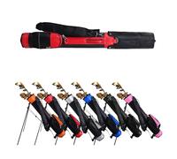 Golf Fairway C Stand Bag, Sunday, Multiple Storage Pockets, With Carry Shoulder Strap, For Course & Travel(Black red)