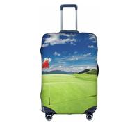 Golf Field with Flag in The Hole Elastic Anti Scratch Suitcase Cover Travel Luggage Protector Dust-Proof for 18-32 Inch Baggage