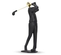Golf Figurine Statue, Golfer Sculpture Golf Desktop Ornament Matte Black Golfer Figurine Sports Figures Resin Golfer Sculpture Modern Decor for Living Room Home Decor