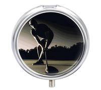 Golf Fitness Pill Box, 3 Compartment Small Pill Case Waterproof Travel Pill Organizer for Pocket Or Purse Portable Mini Medicine Tablet Vitamin Holder Pill Case