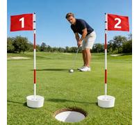 Golf Flag Stick Set 183 cm (6 ft), 5-Piece Design with Non-Slip Hole Cup & 420D Nylon Golf Flag, Professional Complete Set for Garden Putting Green, Practice Area & Driving Range, Weatherproof