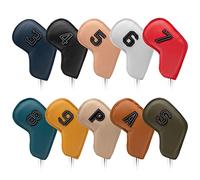 Golf for Head Covers , Thick Synthetic PU Leather Iron for Head Covers Set with Big Numbers , Long Neck Club for Golf Putter Cover Golf Iron Head Covers Set Golf Club Covers for Iron Golf Club Leather