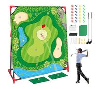 Golf Game for the Garden, Interactive Training Mat, 137 x 137 cm, Set of 24 Balls and Adhesive, for Outdoor Practice, Parties, Adults, Leisure