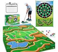 Golf Game, Golf Game Mat, 2 in 1 Chip Mat for Training | Darts Set for Garden Activities, Living Room, Dorm