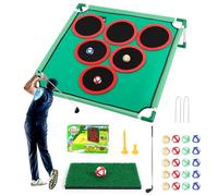 Golf Game Play Set for Indoor Outdoor Golf Chipping and Pong Game, Golfs Game Toys with Putting Mat, Carrying Bag, 6 Hole Covers,Target Party/Yard Games for Kids (golf game set)