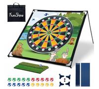 Golf Game Pong Putting Game Set - 20 Balls, Portable Indoor/Outdoor Cornhole Golf Mat, Putter & Carrying Bag - Perfect for Backyard, Parties, Family Fun