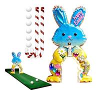 Golf Game Set for Easter, Portable Easter Activity - Festive Golf Course with Bat and Balls, for Parties and Family Meetings in the Home Living Room Bedroom and