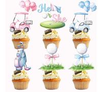 Golf Gender Reveal Cupcake Toppers Golf Gender Reveal Decorations Golf Balls Cake Decorations