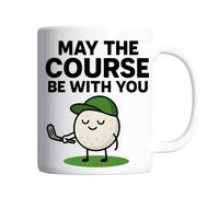 Golf Gifts for Men - May The Course Be with You Pun Mug - Funny Presents for Men, Gifts Golfers Presents, Lover Gift Ideas, 11oz White Ceramic Premium Mugs