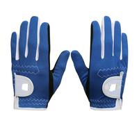 Golf Glove 1 Pair Golf Gloves Kids Junior Children Left Hand Right Hand Rain Grip Mesh Non-slip Micro Soft Fiber Golf Gloves(Blue,Medium)
