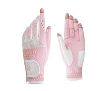 Golf Glove 1 Pair Women Breathable Anti Slip Golf Gloves Ladies Patchwork Sport Gloves Girls Wearable Microfiber Mittens Golf Gloves(Pink,21)