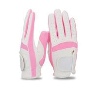 Golf Glove 1pair Left And Right Hand Golf Gloves Children Boys Grils Fabric 2 Colors White Pink Blue Soft And Breathable Sports Glove Golf Gloves(Pink 1 pair,L size 16)