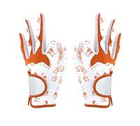 Golf Glove 1Pair Women's Golf Soft Gloves Left Hand Right PU Leather Non Slip Breathable Glove, All Weather Grip Rain Golf Gloves(Orange,Size20)