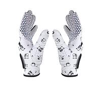 Golf Glove 1Pair Women's Golf Soft Gloves Left Hand Right PU Leather Non Slip Breathable Glove, All Weather Grip Rain Golf Gloves(Blue,Size19)