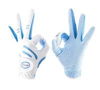 Golf Gloves Kids A Pair Youth Golf Glove Left and Right Hand Golf Glove Junior Golf Glove Boys Girls Leather Fabric Breathable Golf Accessories for Kids Stable-Grip for Perfect Swing (Blue,M)