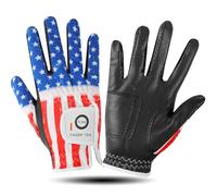 Golf Gloves Kids All Weather Soft for Left and Right Hand Rain Grip Breathable Value Pair, Golf Gloves for Girls Boys Wear-Resistant Non Slip Comfortable Color Black Green White (Vermeil, Small)