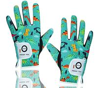 Golf Gloves Kids All Weather Soft for Left and Right Hand Rain Grip Breathable Value Pair, Golf Gloves for Girls Boys Wear-Resistant Non Slip Comfortable (Green, Small)